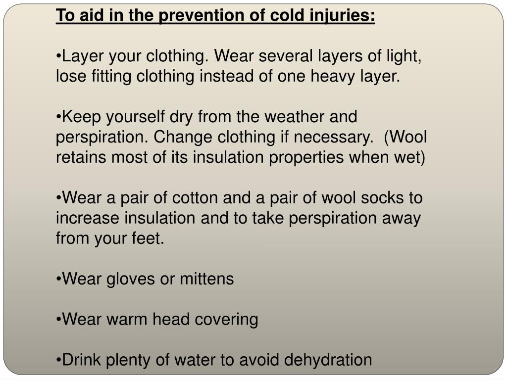 PPT - Cold Weather Injury & Prevention PowerPoint Presentation - ID:515297