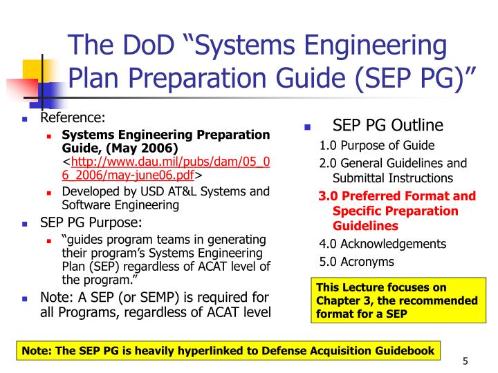 Systems Engineering Plan Template