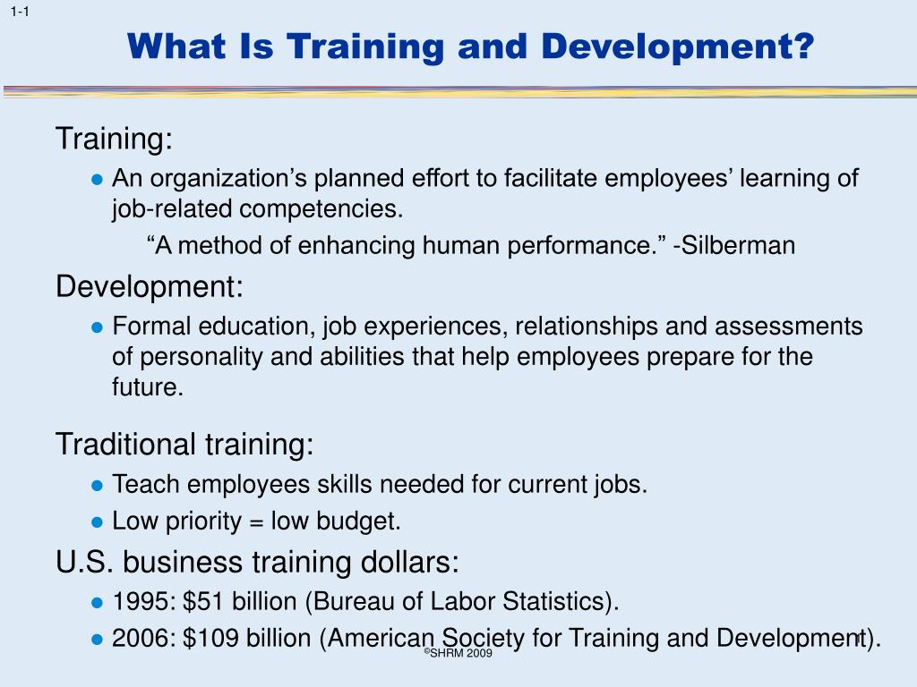 training and development project introduction