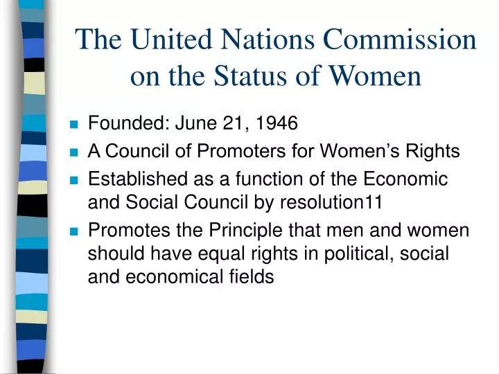 the united nations commission on the status of women n.