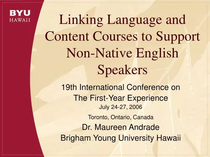 linking language and content courses to support non native english speakers n.