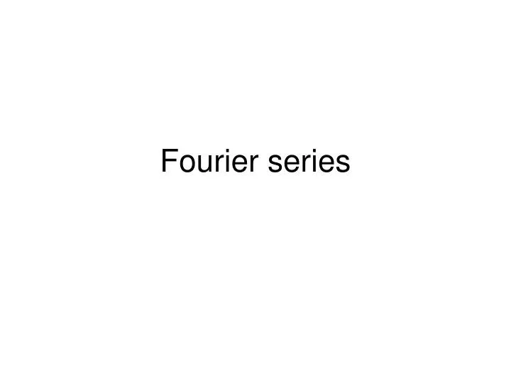 fourier series n.