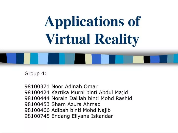 applications of virtual reality n.