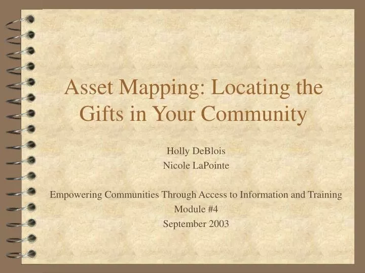 asset mapping locating the gifts in your community n.