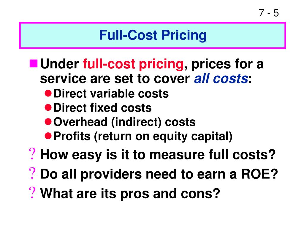 PPT - CHAPTER 7 Pricing and Service Decisions PowerPoint Presentation, free  download - ID:517436