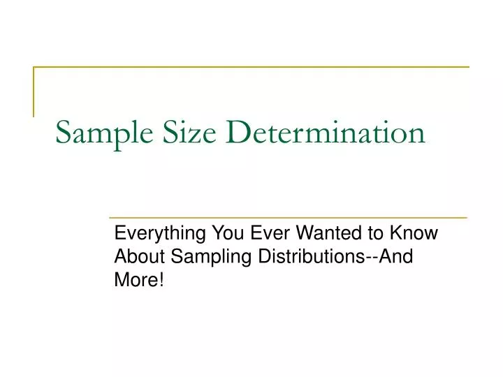 research paper on sample size determination