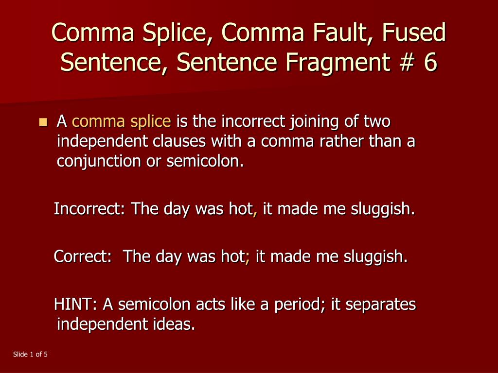 Sentence Fragment Run On Comma Splice Worksheet