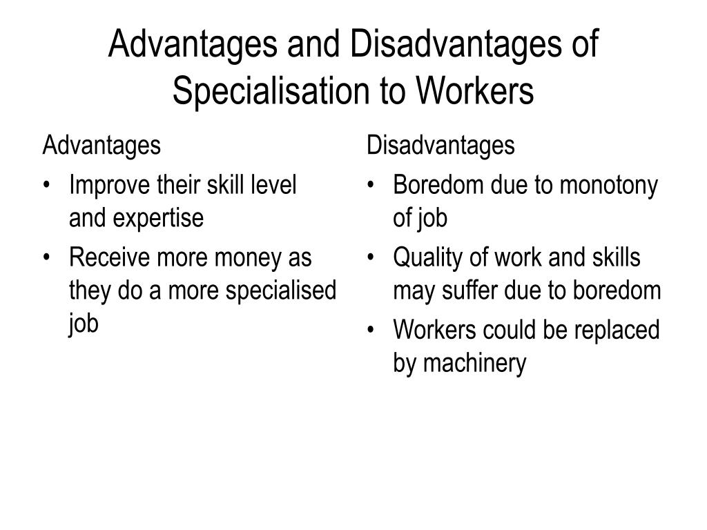 Advantages and disadvantages of job production
