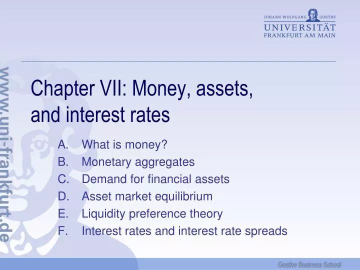 chapter vii money assets and interest rates n.