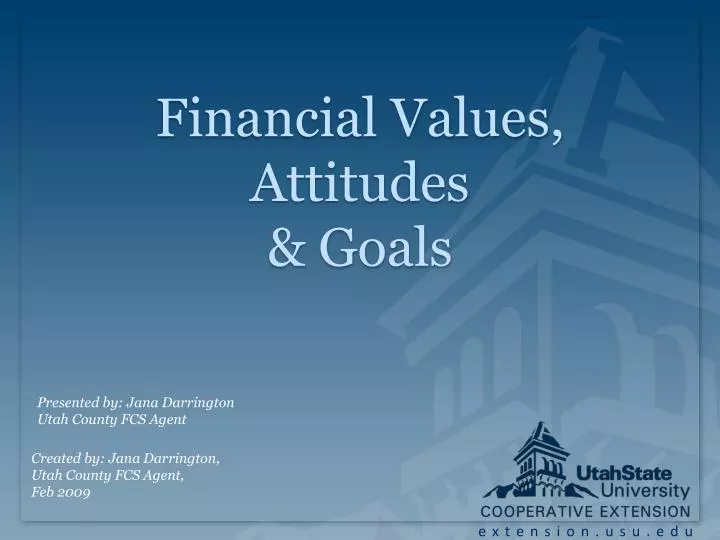 financial values attitudes goals n.
