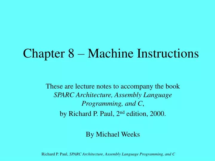 chapter 8 machine instructions n.