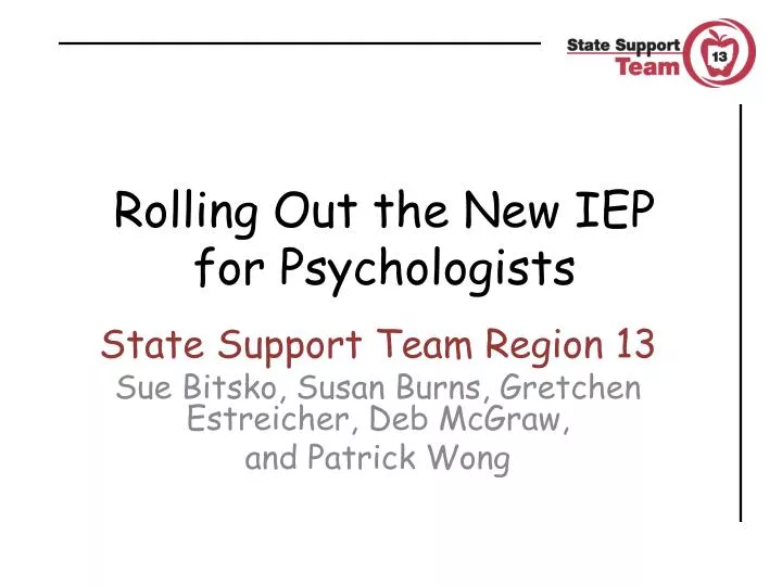 rolling out the new iep for psychologists n.