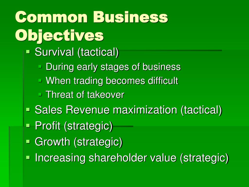 write business objectives