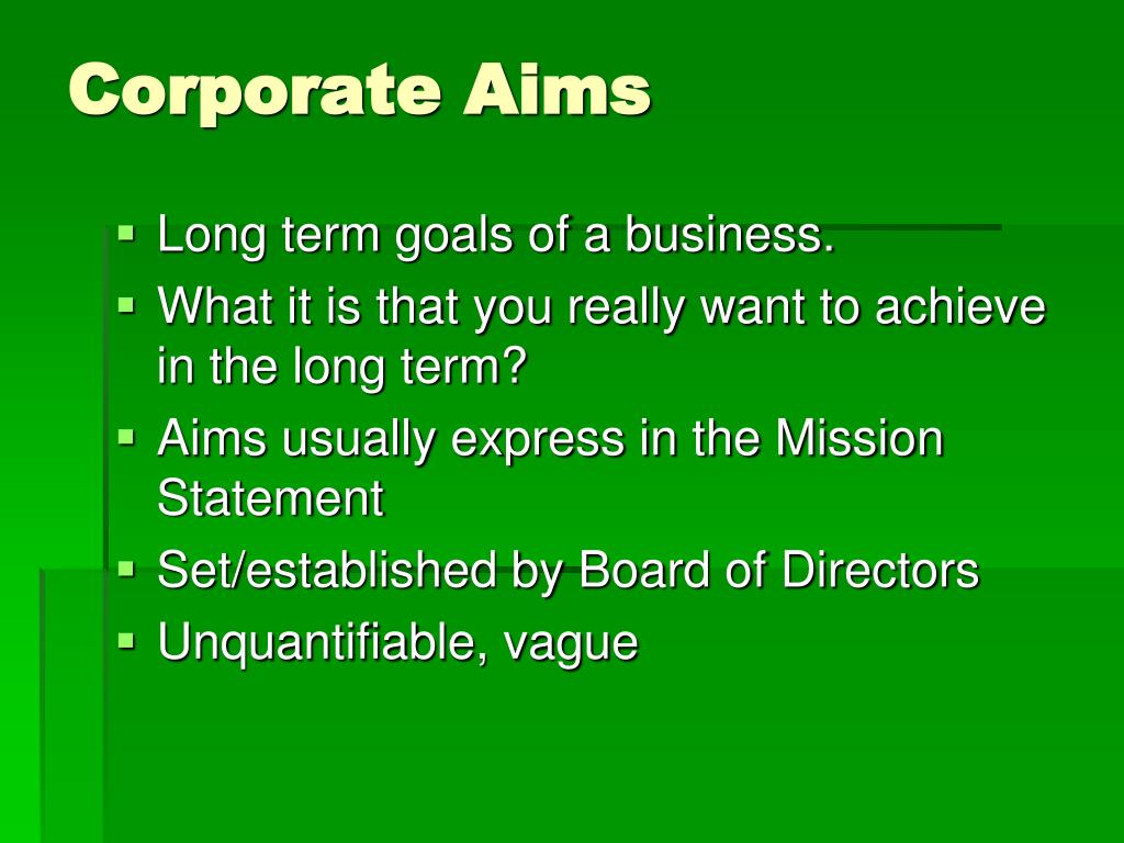 PPT - Business Aims and Objectives PowerPoint Presentation, free download -  ID:520934