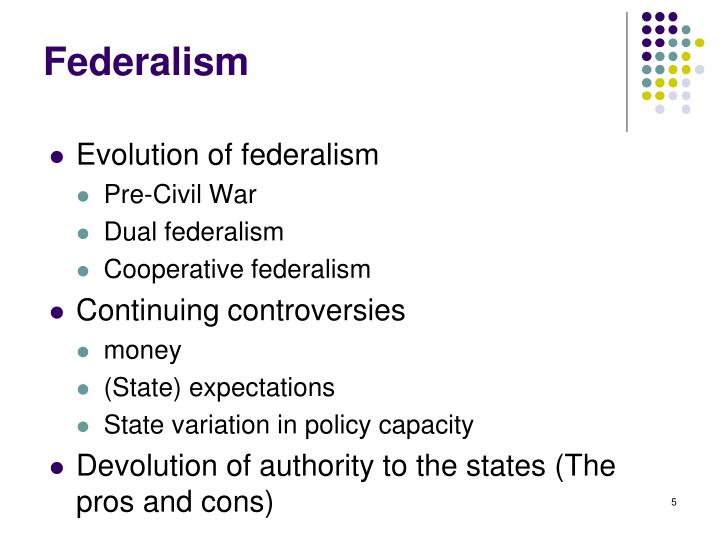 the evolution of federalism ppt