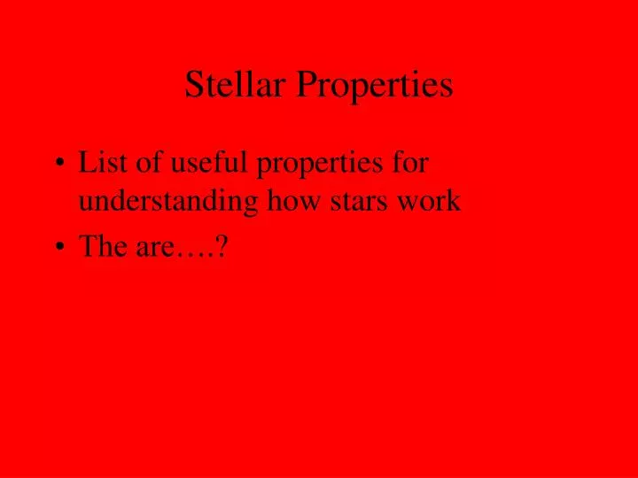 stellar properties n.