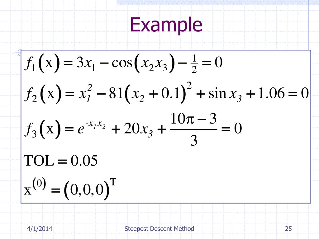 PPT - Steepest Descent Method PowerPoint Presentation, free download -  ID:9212605