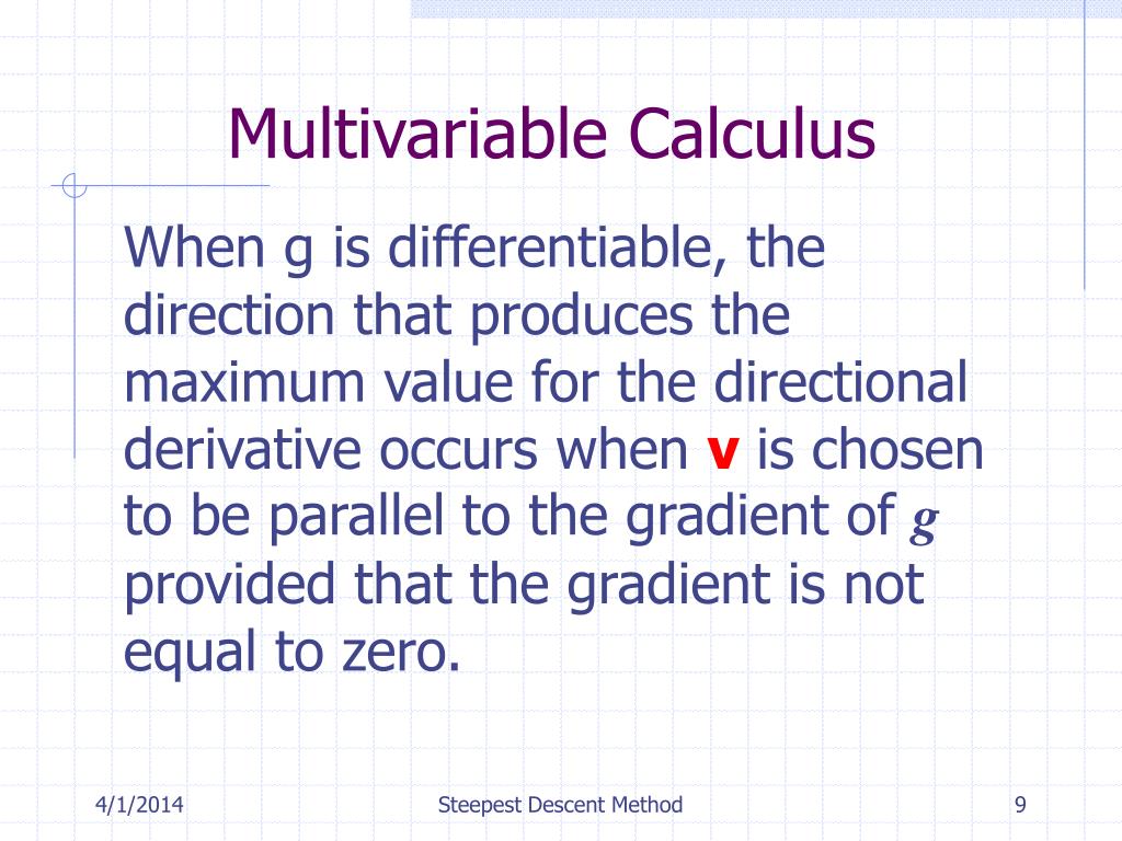 PPT - Steepest Descent Method PowerPoint Presentation, free download -  ID:9212605