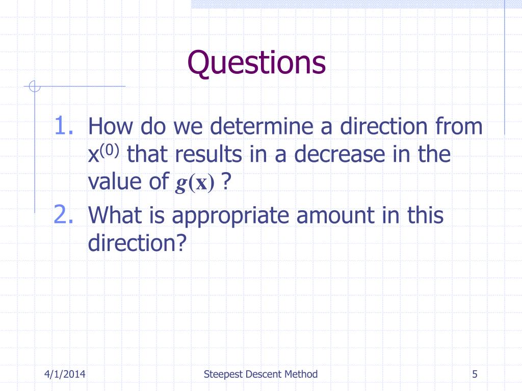 The Steepest-Descent Method - ppt download