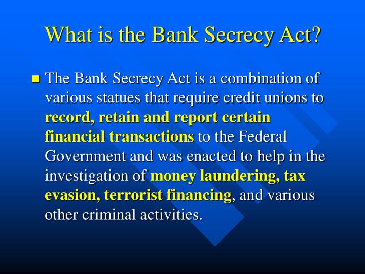 Ppt Bank Secrecy Act Powerpoint Presentation Free Download Id 522035