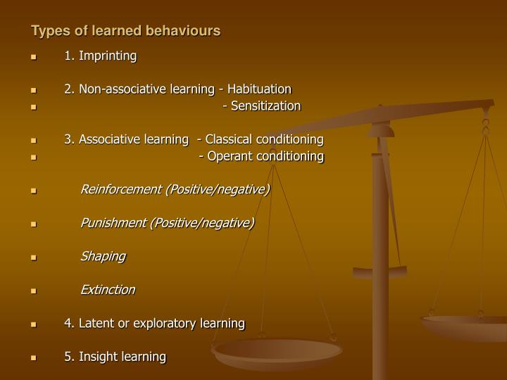 Learning Behaviour Types PPT - ANIMAL BEHAVIOUR (ABG 503) 2 Units PowerPoint Presentation - ID ...