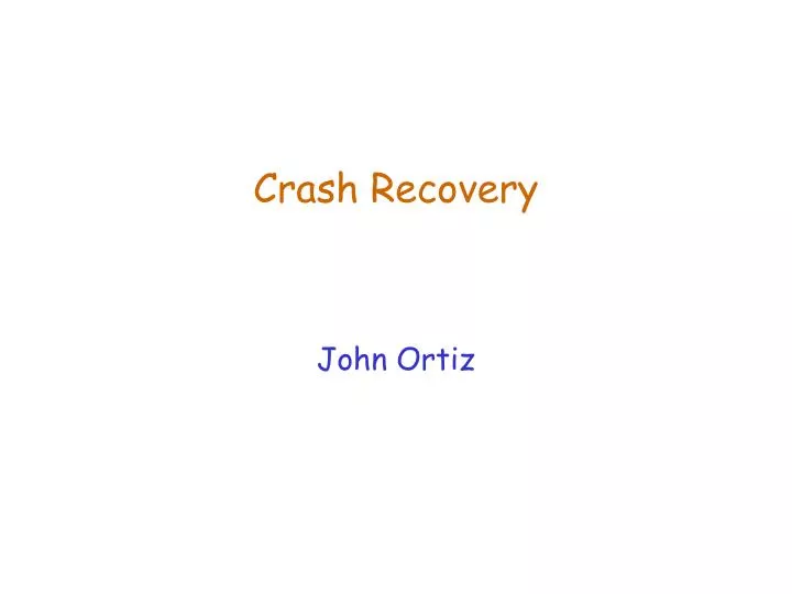 crash recovery n.