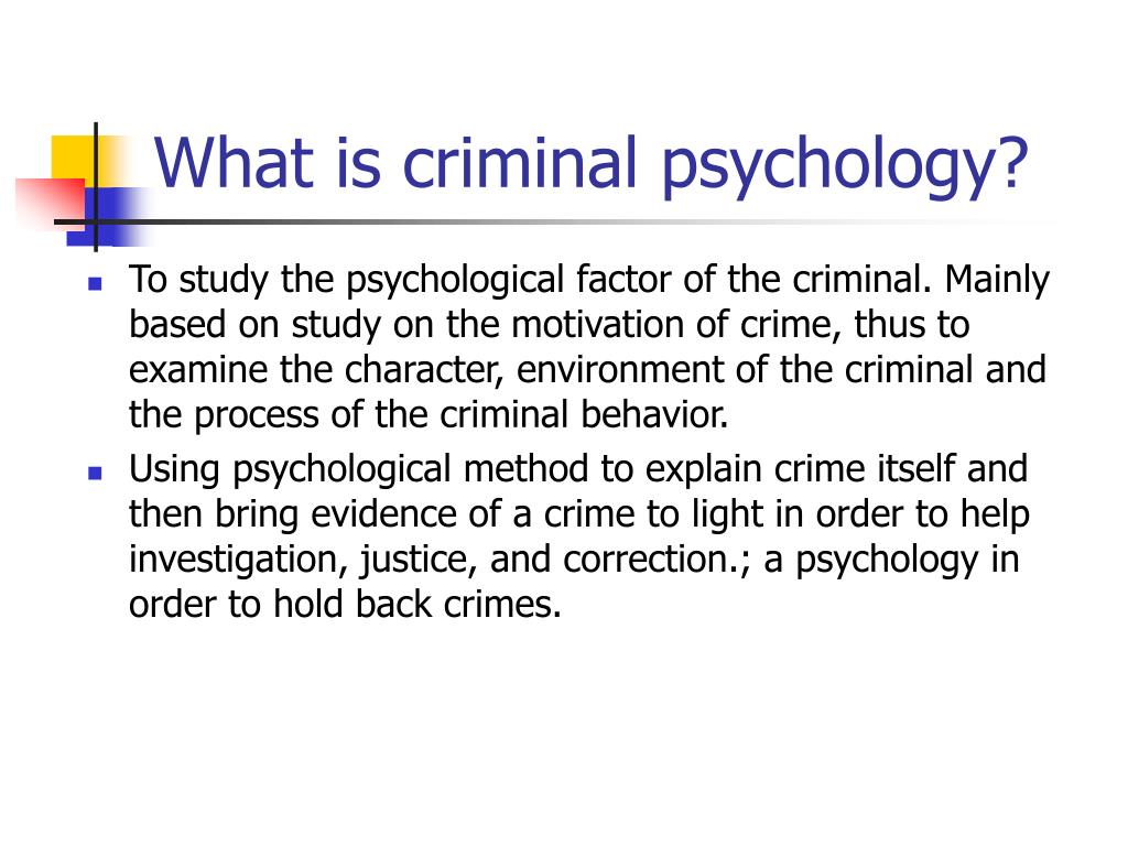 research questions about criminal psychology