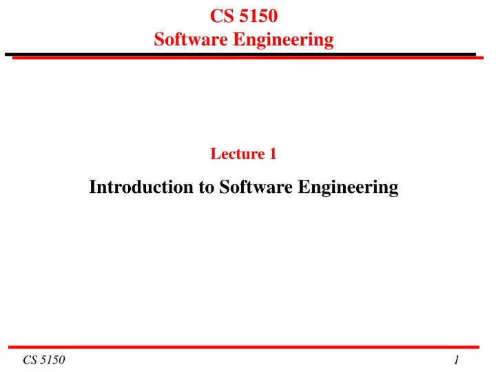 cs 5150 software engineering n.