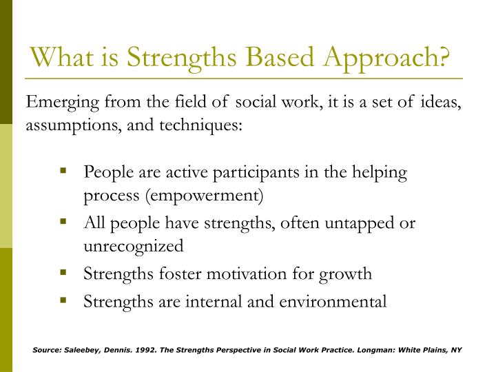 what does a strength based approach mean