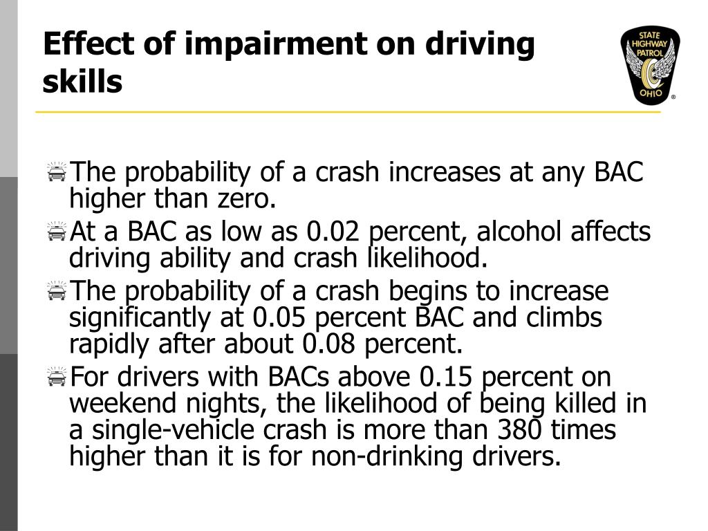 research on impaired driving has determined that quizlet