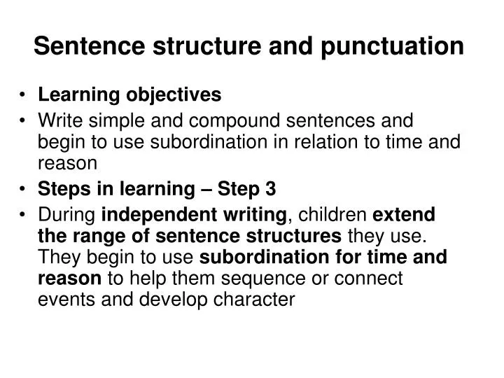 sentence structure and punctuation n.