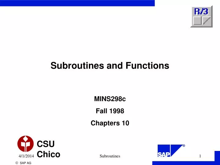 PPT - Subroutines and Functions PowerPoint Presentation, free download ...