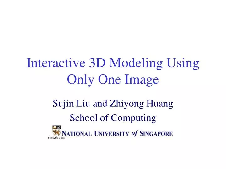 interactive 3d modeling using only one image n.