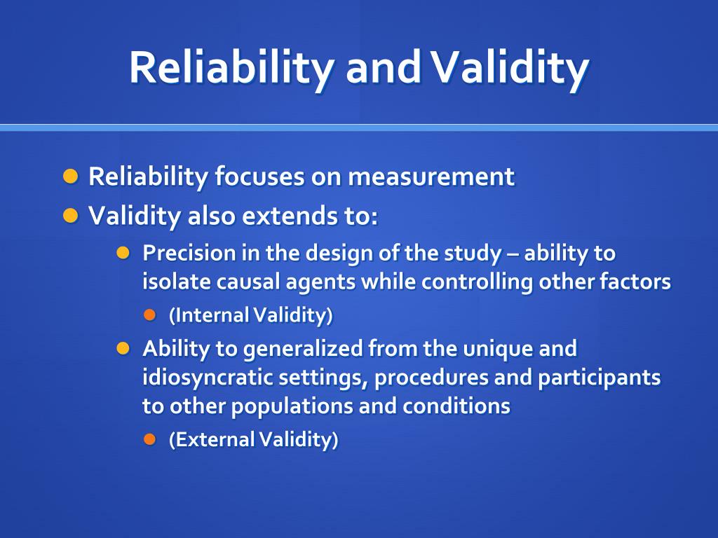 validity and reliability