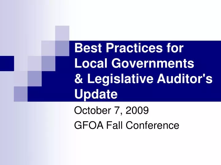 best practices for local governments legislative auditor s update n.