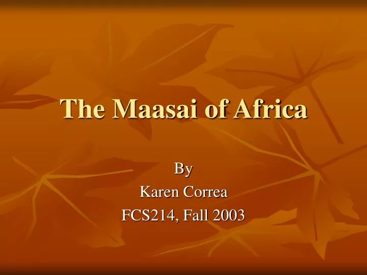 the maasai of africa n.