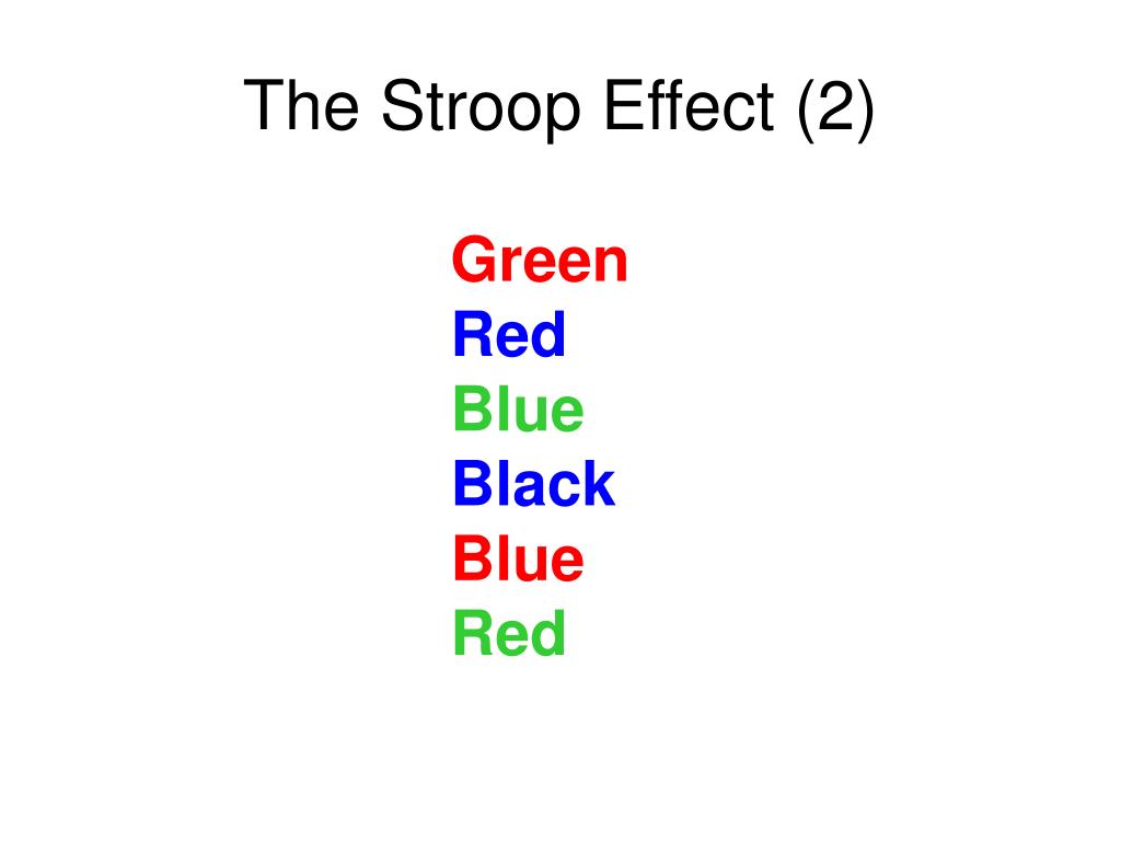 research hypothesis in the stroop effect