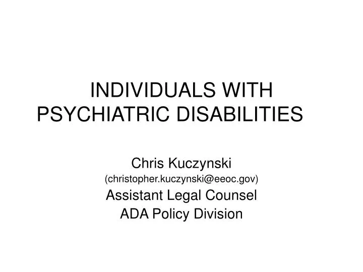 individuals with psychiatric disabilities n.