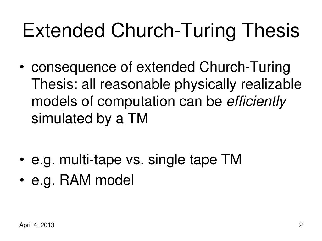 the extended church thesis
