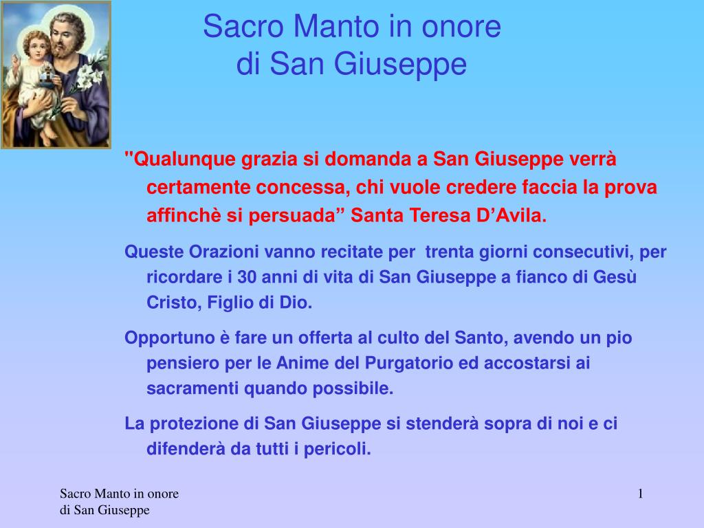 PPT - Sacro Manto in onore di San Giuseppe PowerPoint Presentation, free  download - ID:526642