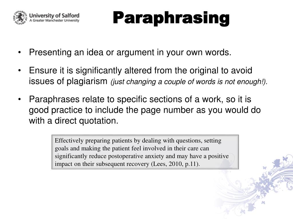 referencing when paraphrasing