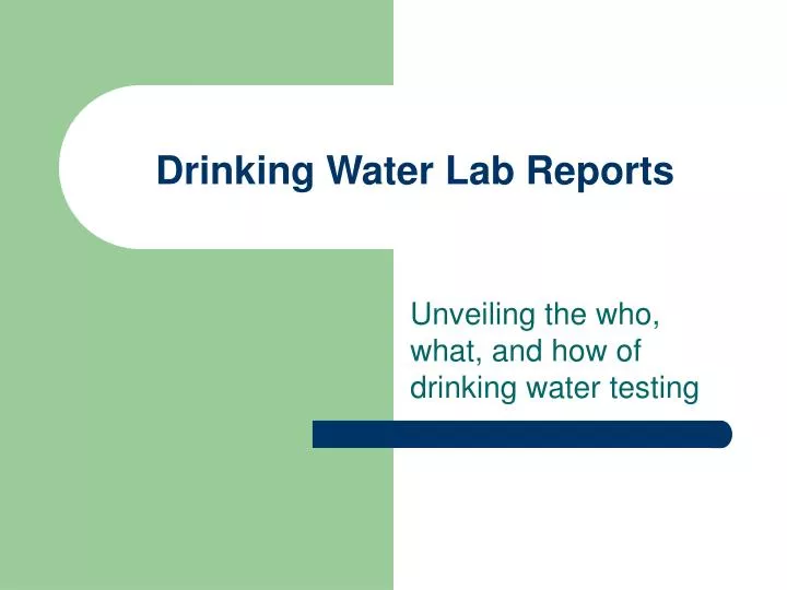 drinking water lab reports n.