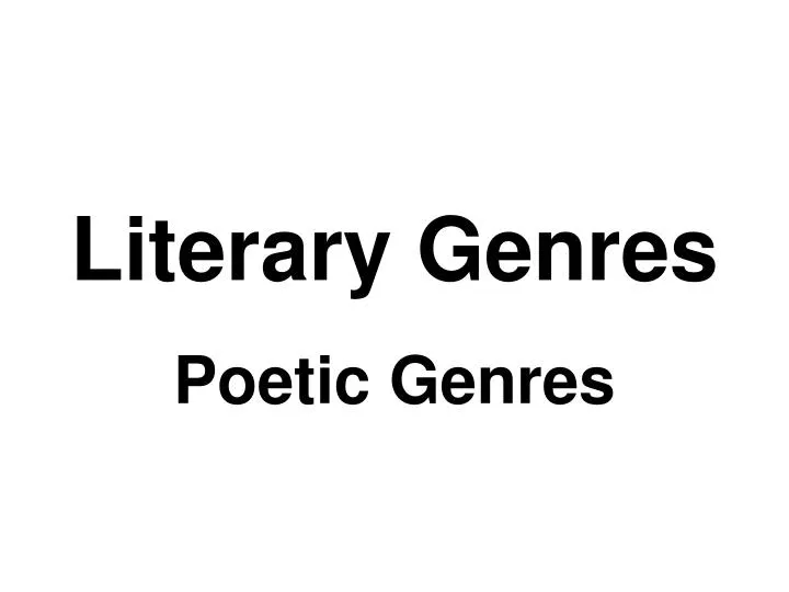 literary genres n.