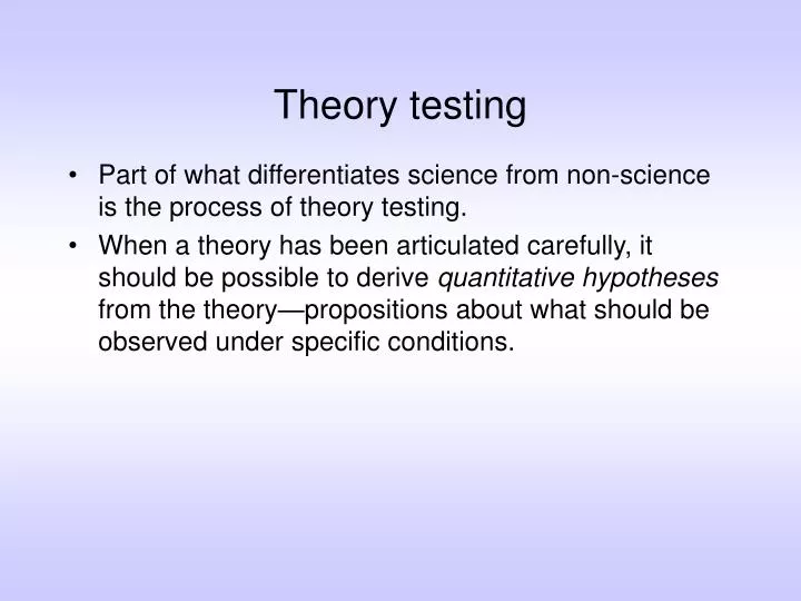 theory testing n.