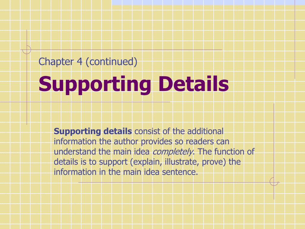 supporting detail essay meaning