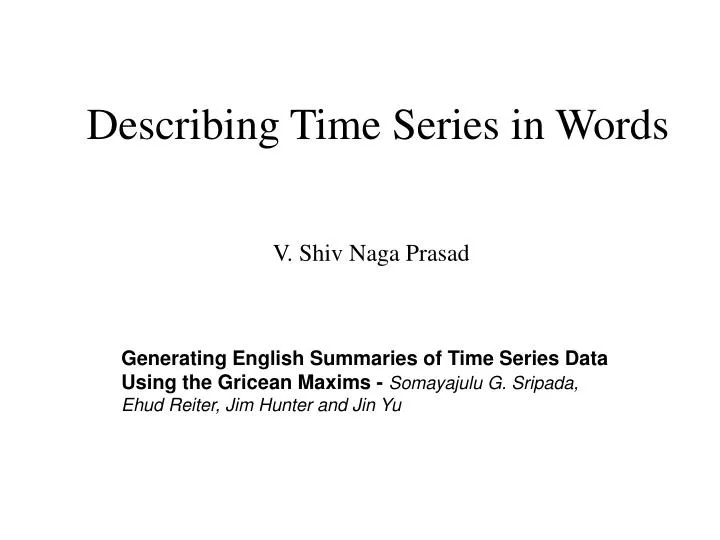 describing time series in words n.