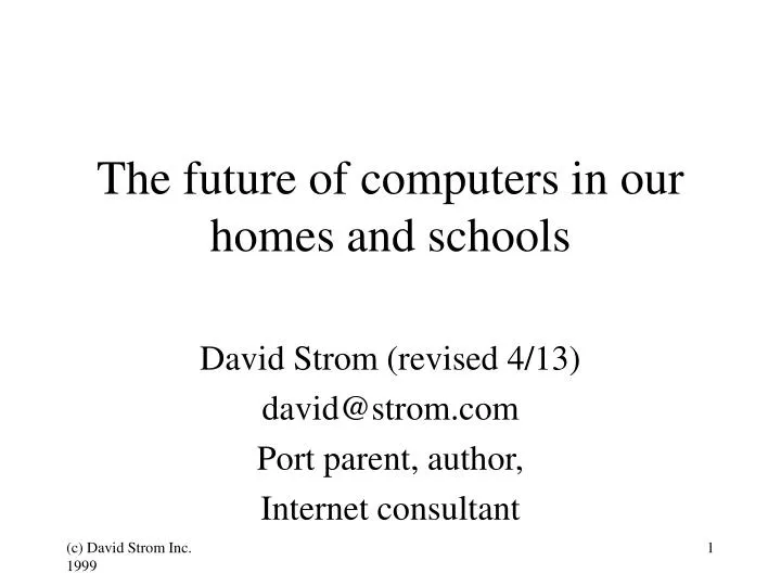 the future of computers in our homes and schools n.