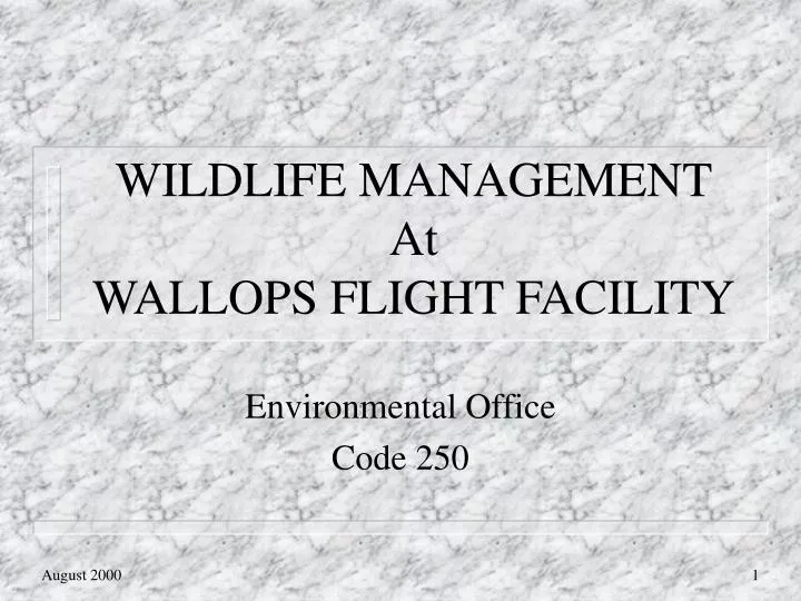 wildlife management at wallops flight facility n.