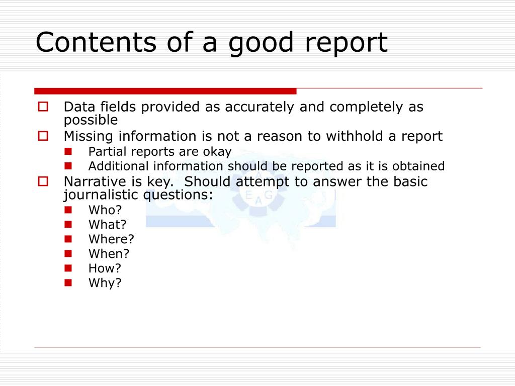 definition of good report