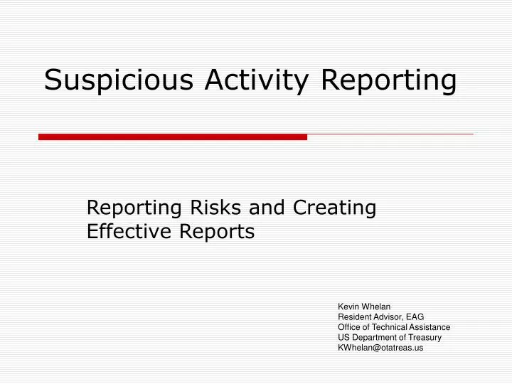 suspicious activity reporting n.